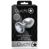 Ouch! Bijou anal Round Gem M 7 x 3.3 cm Argenté-Transparent